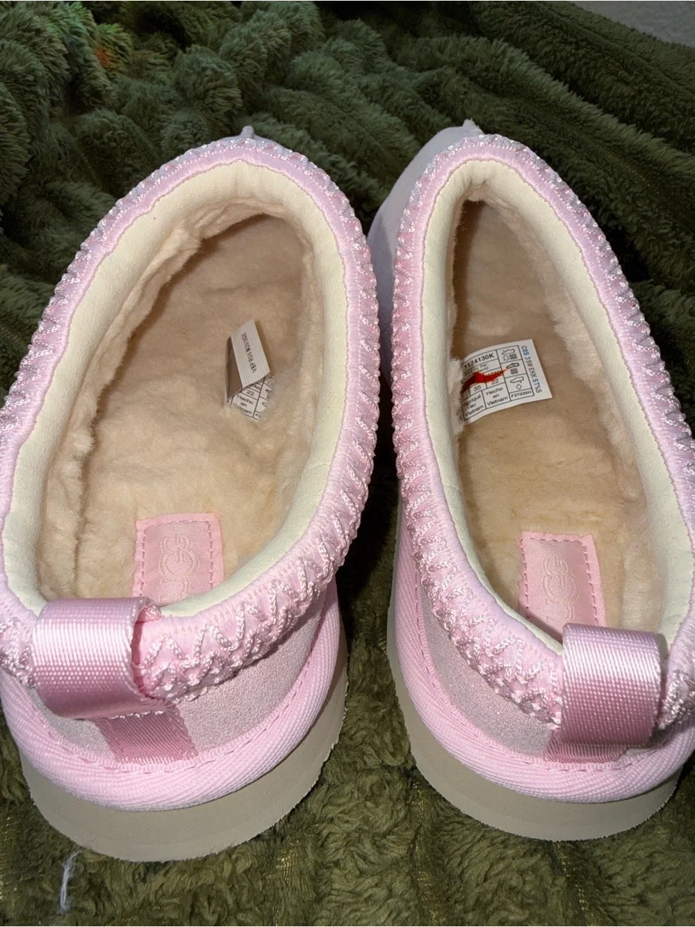 UGG Tazz Dazzle Kids Glitter Slippers - Pink - Size Kid 3